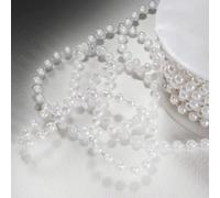 EliteKoopers 2m White Pearl Beads On String 8mm Chain Ribbon for Craft, Cake, Wedding Decoration