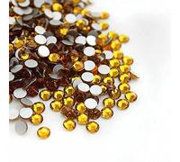 EliteKoopers 2mm Crystal Flat Back Nail Art Face Festival Rhinestones Diamante Gems for Craft (1000 Pcs) (Gold, 2mm)