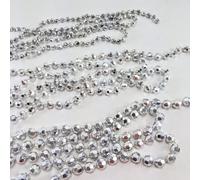 EliteKoopers 5MM Silver Sparkling Faceted Bead Disco Chain Garland for Tree, Stairs, Wedding Decor Art and Craft, Gift Wrap