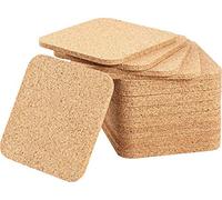 EliteKoopers 6 Pcs Square Plain Cork Coaster Drink Cup Mat For Coffee Tea Wine Tablemat