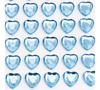 EliteKoopers 6mm Heart Shape Pale Blue Self Adhesive Stick On Diamante Gem Stickers For Art Craft (100 Pcs)