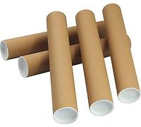EliteKoopers 75mm A3 Cardboard Postal Tubes With Plastic End Caps For Protecting Artwork, Prints, Posters etc. (5Pcs)