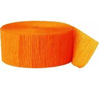 EliteKoopers 81ft Orange Crepe Paper Streamer Roll For Wedding, Birthday Party Supplies Decorations (1 Roll)