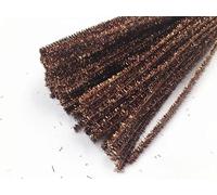 EliteKoopers Brown Glitter Tinsel Chenille Metallic Pipe Cleaners Pipe for DIY Craft Projects, Wedding, Home, Party, Holiday Decoration Item (100Pcs)
