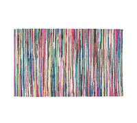 EliteKoopers Cotton Handmade Indian Chindi Rag Woven Floor Mat (1 Pcs)
