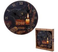 EliteKoopers Magical Witching Hour Cat Lisa Parker Design Wall Clock For Home, Bedroom, Living Room, Office etc.