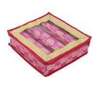 EliteKoopers Pink Bangle Storage Jewellery Box for Bracelet - Indian Jewelry Gift (3 Rod)
