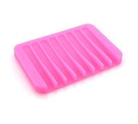 EliteKoopers Pink Silicone Anti-Slip Strips Design Soft Ductile Soap Dish Plate (1Pcs)