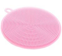 EliteKoopers Pink Silicone Dish Washing Sponge Scrubber Cleaner Pad for Kitchen (1 Pcs)