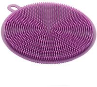 EliteKoopers Purple Silicone Dish Washing Sponge Scrubber Cleaner Pad for Kitchen (1 Pcs)