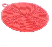EliteKoopers Red Silicone Dish Washing Sponge Scrubber Cleaner Pad for Kitchen (1 Pcs)
