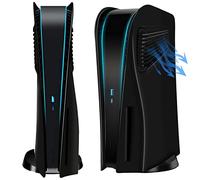 ElitePlay Black PS5 Faceplate with Cooling Vents Cover Curved Replacement Plates Shell Accessory for Playstation 5 Disc Edition