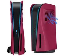 ElitePlay Cosmic Red PS5 Faceplate with Cooling Vents Cover Curved Replacement Plates Shell Accessory for Playstation 5 Disc Edition