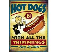ELITEPRINT Vintage Retro Wall Decor Poster-Metal Sign-Tin Sign for Bar Pub Cafe Bedroom Living Room-Club-Home Club Tavern-Multi-coloured-A3-A4-A5 Size (A3, 68. HOT DOGS BEST IN TOWN)