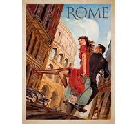 ELITEPRINT Visit Rome Art Deco Vintage Italy Italian Travel Tourism Poster Reprint A4 Classic On 250gsm Print Material
