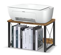 ELITEROO Desktop Printer Stand with Storage, Printer Stand Shelf Desk Organzier for Home/Office, Multi-Purpose Printer Riser Under Desk Small Table for Printer Fax Machine Copier (Rustic Brown)