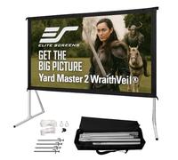Elitescreens OMS100H2-Dual 100-Inch Front/Rear 4K Ultra HD Ready Indoor/Outdoor Projector Screen - White