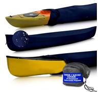 EliteShield Canoe Cover Kayak Cover; Waterproof UV Resistant Marine Grade Polyester Canoe Kayak Boat Storage Cover fits 17 ft-18 ft Long, 120 Inches Girth Navy Color