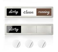 EliteSign Clean Dirty Magnet for Dishwasher, Dishwasher Sign 3 Options Clean Dirty Running, Clean Dirty Sign Stainless Steel Easy to Slide, No-Marking Adhesive Included