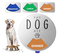 EliteSign Dog Fed Sign - Dog Feeding Chart with Three Meals per Day, Did You Feed The Dog Tracker, Magnetic Pet Feeding Reminder with Double Sided Tapes for Fridge, Brushed Silver