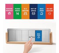 EliteSign Office Desk Sign for 6 Options Slider, with Raw Wood Base, Please Knock, Do Not Disturb, In A Meeting, Out of Office, Working Remotely, Back Soon, Desk Signs for Office & Conference Rooms