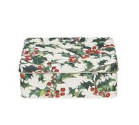 elitetins Emma Bridgewater Deep Rectangular Tin - Holly Christmas - 195 x 154 x 75mm