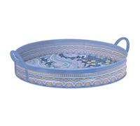 Elitetins Sara Miller New Filigree Large Handled Tin Tray, Decorative Serving Tray with Handles, 390mm Diameter x 60mm