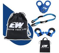 ELITEWILL 3" x8' Tree Saver Winch Towing Strap, 3/4" D Ring Shackles, 10 Ton Snatch Block Pulley and Storage Bag - Truck, SUV, ATV Offroad Recovery Gear Kit 4x4