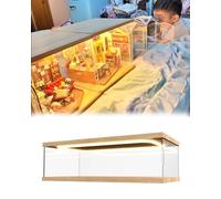 Elitix 1 2 3 4 Tier Acrylic Box for Display Ornament Lego, Miniature Storage Sturdy Carrying Figure Case, Visible Collectibles Showcase Bins(W 50cm(19 3/4"),1-tier)