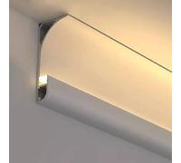 Elitix Led Profile Aluminum Led Channel Crown Moulding Profile, Indirect Lighting Molding Diffuser for Ceiling Floor Wall, Cornice Coving Decor 1m 1.2m 2m 4m 10m 18m(White,3.5m(11.4 ft))