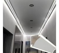 Elitix Led Profile Crown Molding Light Diffuser for Room Coner, Decorative Lighting Channel Strip 3 4 5 6 Ft, Indoor Indirect Lights System, Office Led Strip(6pcs,1.7m/5.6ft)