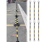 Elitix Retractable Traffic Cone Bar From 4 ft To 6.5 ft, 6 16 20 40 Pack Barrier Connectors for Parking Lots, Temporary Safety Bar Equipment Expandable(Black,6pcs)