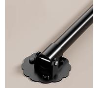 Elitix Wardrobe Rail Angled Wall Closet Rod Bracket Adjustable Socket, Stainless Support Holder Shower Bar Can 180° Swivel, Curtain Rod in Bathroom, Can/No Drilling(Black,100-155cm(39"-61"))