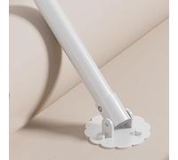 Elitix Wardrobe Rail Angled Wall Closet Rod Bracket Adjustable Socket, Stainless Support Holder Shower Bar Can 180° Swivel, Curtain Rod in Bathroom, Can/No Drilling(White,190-255cm(74"-100"))