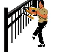 Elitix Wing Chun Dummy Fence Wooden Dummies with Three Arm, Portable Martial Arts Kung Fu Equipment for Railing, Training Wing Tsun Man Pile Stand Tool, Punching Target