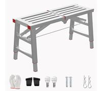 Elitix Work Platform Foldable Scaffolding Platform with Accessories, Adjustable Height Scaffolds Platform/Building Work Step, Engineering Mobile Workbench(140x30cm(55 1/8" x11 3/4"))