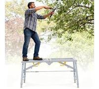 Elitix Work Platform Hedge Cutting Scaffolding Brackets Adjustable Legs, Home Use Scaffold Platform Heavy Duty Folding, Portable Building Construction Workbench(100x30cm(39 3/8" x11 3/4"))