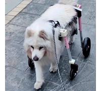 Elitix Xs to Xxl Dog Wheelchair 4 Wheels can be 2 Wheels, Full Support Wheelchair for a Disabled Dog, Adjustable Dog Knee Brace for Double Rear Leg(Pink,M)