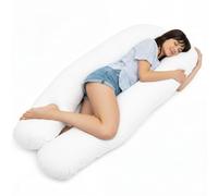 ELITLUX 9ft U Shaped Pregnancy Pillow for Sleeping - Soft Maternity Support Cushion for Pregnant Women, Helps Support Back, Belly, Hips & Legs - Machine Washable (White)