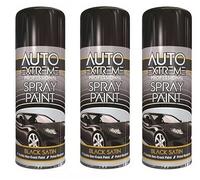 Elito Home & Garden Auto Aerosol Spray Paint for Restore Metal Car Bike Primer Matt Gloss Satin Lacquer 400ml (3 X Black Satin Spray 400ml)