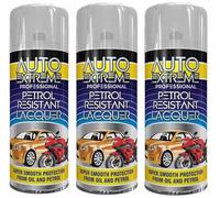 Elito Home & Garden Auto Aerosol Spray Paint for Restore Metal Car Bike Primer Matt Gloss Satin Lacquer 400ml (3 x Clear Petrol Resistant Lacquer 400ml)