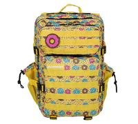 ELITRAINX ELITEX TRAINING Military Backpack 45L Waterproof Sports Airplane Cabin CrossTraining Outdoor Sports Gym Portable, Yellow Donuts, 45 Litros