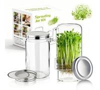 Elitrivox Updated Sprouting Kit - 2 Sprouting Jar Kits, Wide Mouth Quart Mason Jars | Broccoli, Microgreens, Alfalfa Sprout Jar | Perfect for Home Gardeners, Health Enthusiasts & Vegan Diets