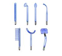 Elitzia High Frequency Facial Device Component Electrotherapy Stick Tube 7Pcs Electrode Wand Glass Tube for Skin Care Acne Treatment Skin Tightening Wrinkle Removal ETS701 (Blue)