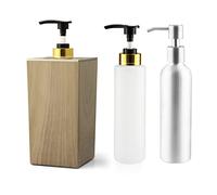 Elitzia Massage Oil Warmer Lotion Warmer 131°F Constant Temperature with Metal Plastic Pump Bottles Massage Oil Heater for Creams Gels & Essential Oils (Square Natural Color)