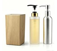 Elitzia Massage Oil Warmer Lotion Warmer 131°F Constant Temperature with Metal Plastic Pump Bottles Massage Oil Heater for Creams Gels & Essential Oils ETOH843NA (Square Natural Color)