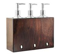 Elitzia Professional Massage Oil Lotion Warmer Solid Wood 3 Pump Bottle Simultaneous Heating Oil Warmer for Massage Intelligent Voice Control Walnut Wood Lotion Gel Cream Heating for Salon Spa ETOH03