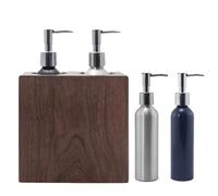 Elitzia Solid Walnut Dual-Bottle Massage Oil Warmer - Independent Temperature Control for Each Zone Includes 4 Metal Pump Bottles Faster Heating 122-140°F Professional Spa Salon Lotion Heater ETOH02