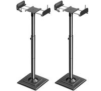 ELIVED Adjustable Height Speaker Stands, Holds Universal Bookshelf Speakers | Spring Loaded Floor Stand Extend 865mm to 1100mm, Up to 5KG, Cable Management, 1 Pair, with Surround Sound