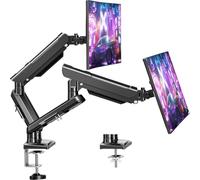 ELIVED EV6012B Monitor Mount 2 Monitors for 13-32 Inch Screens, Screen Mount 2 Monitors Holds 2-9 kg Monitor with VESA 75/100 mm, Gas Spring Monitor Arm with Tilt, Swivel, Rotatable